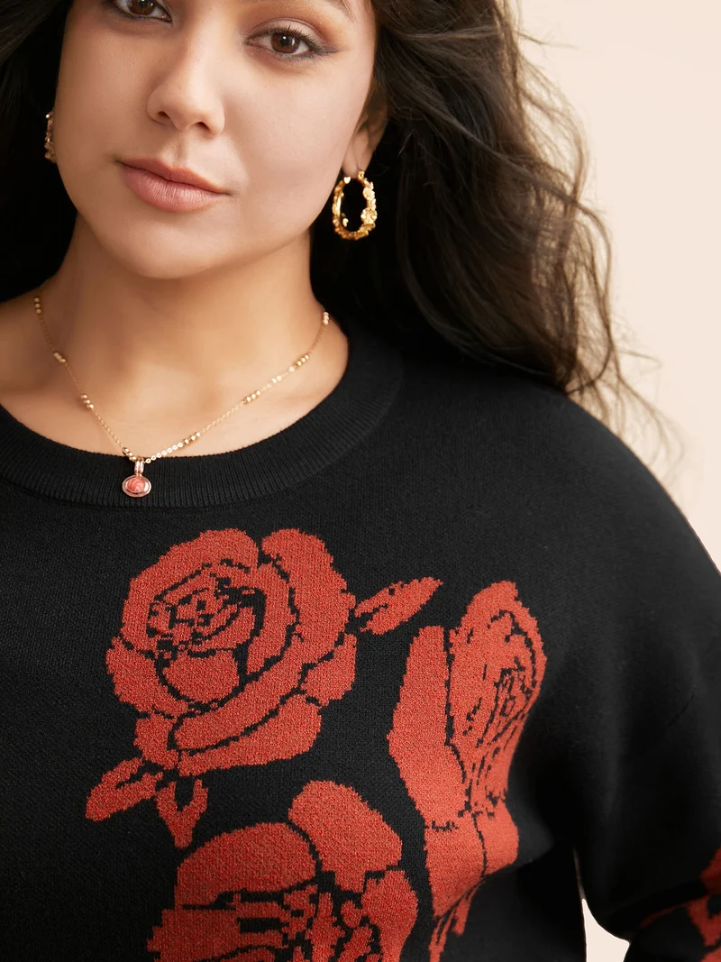 Supersoft Essentials Round Neck Floral Print Pullover