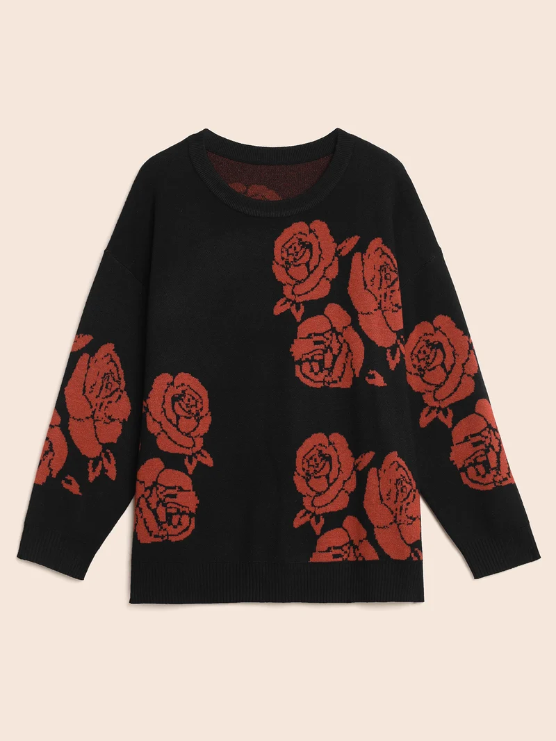 Supersoft Essentials Round Neck Floral Print Pullover