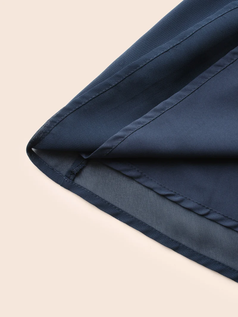 V Neck Metal Detail Gathered Blouse