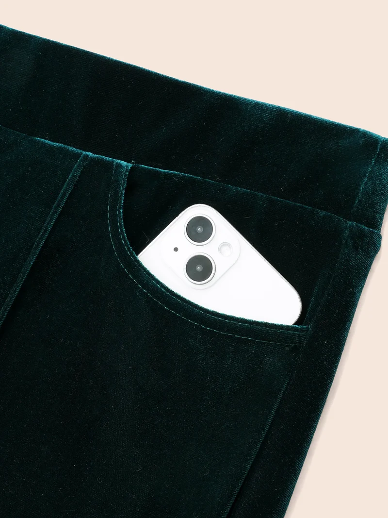 Velvet Mid Rise Flared Pants