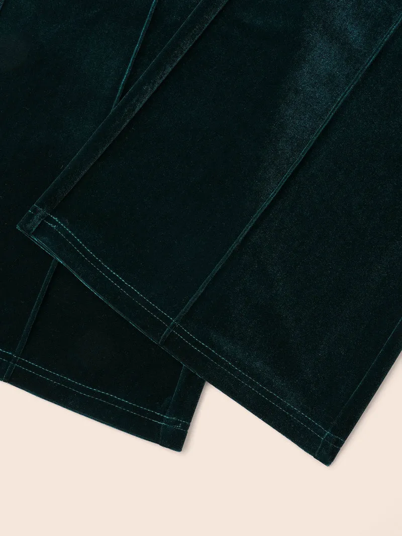 Velvet Mid Rise Flared Pants