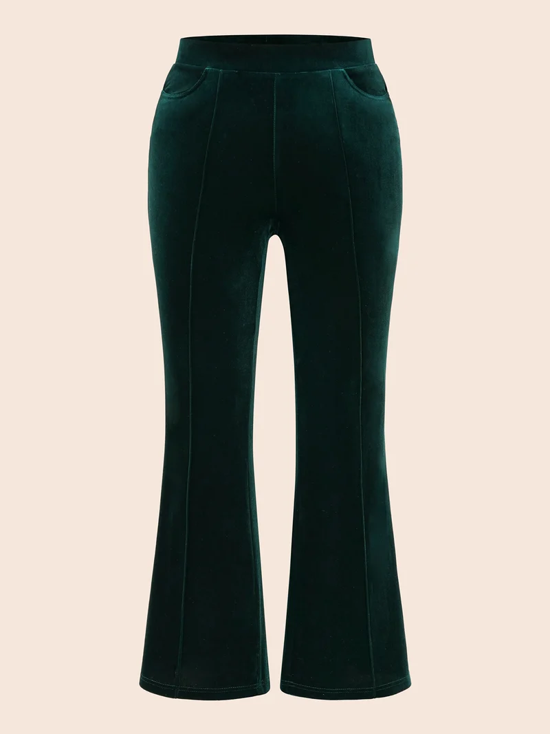 Velvet Mid Rise Flared Pants