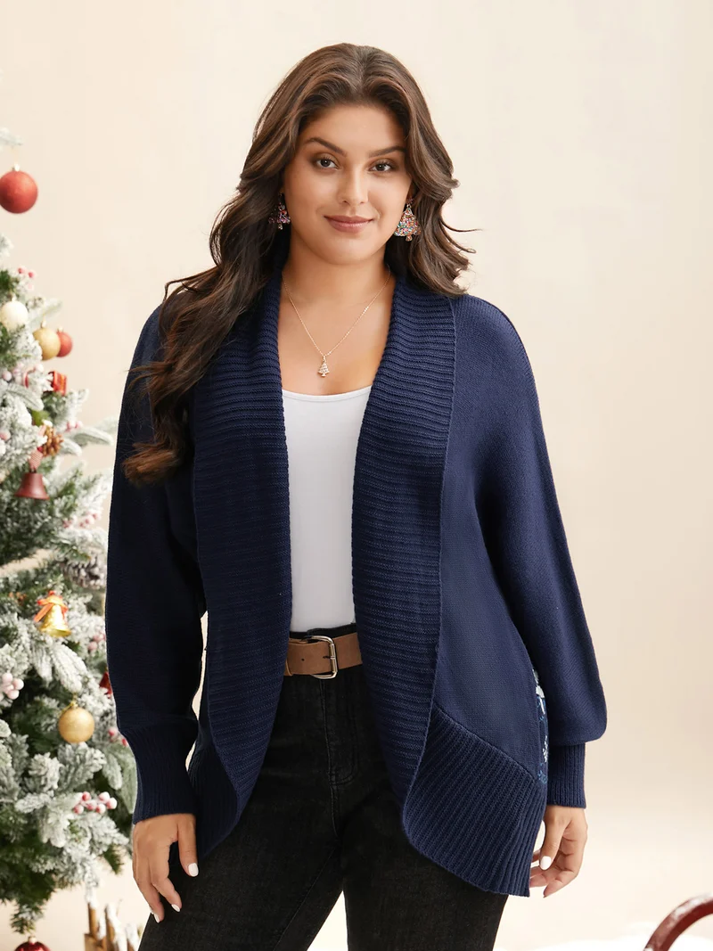 Winter Wonderland Shawl Collar Open Cardigan