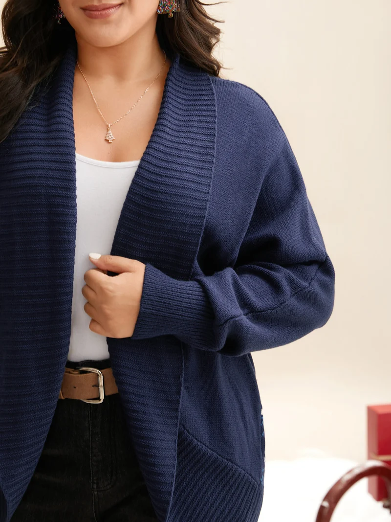 Winter Wonderland Shawl Collar Open Cardigan