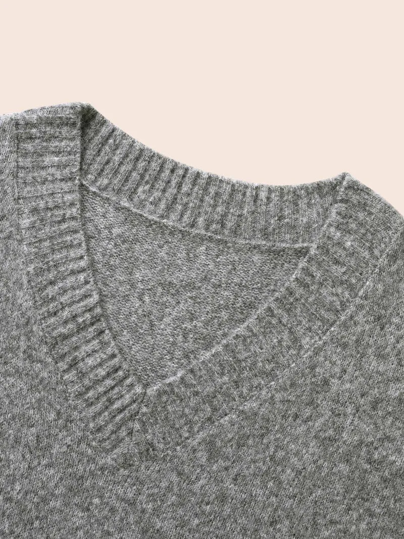 Airy Cozy V Neck Drop Shoulder Pullover