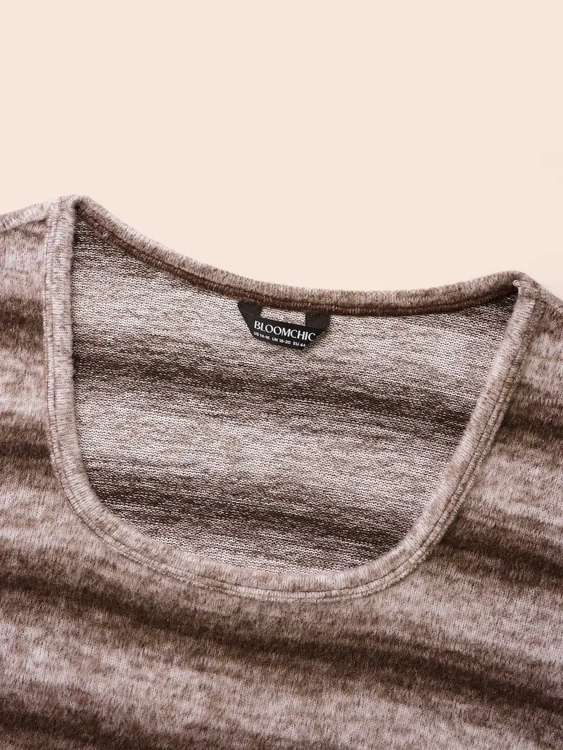 Ombre Striped U Neck T-shirt