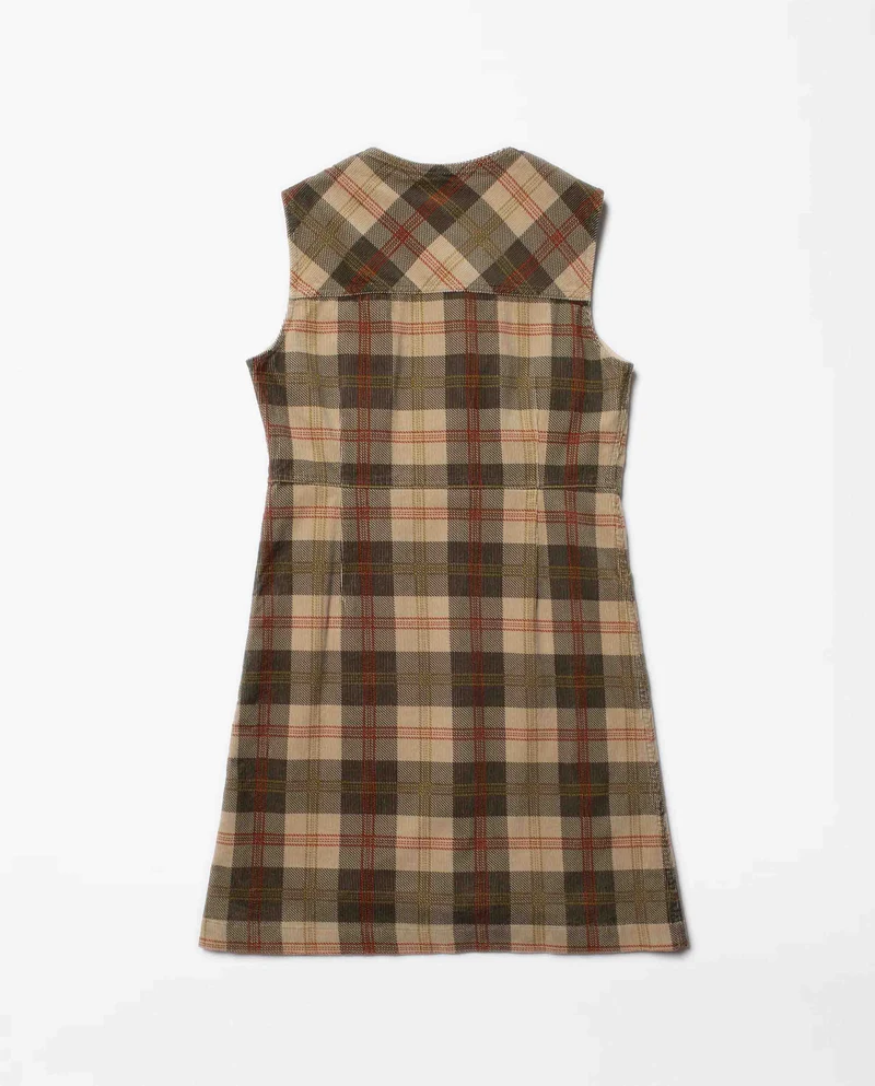 Robe en velours côtelé à carreaux