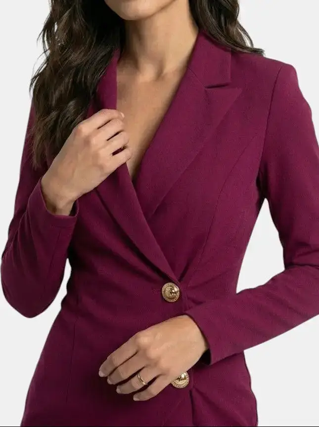 Women's Structured Midi Dress | Elegant Long Sleeve Formal Dresses for Office Wear