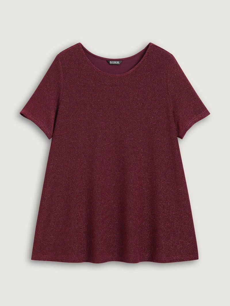 Shimmering Gold & Silver Thread A-Line Tee
