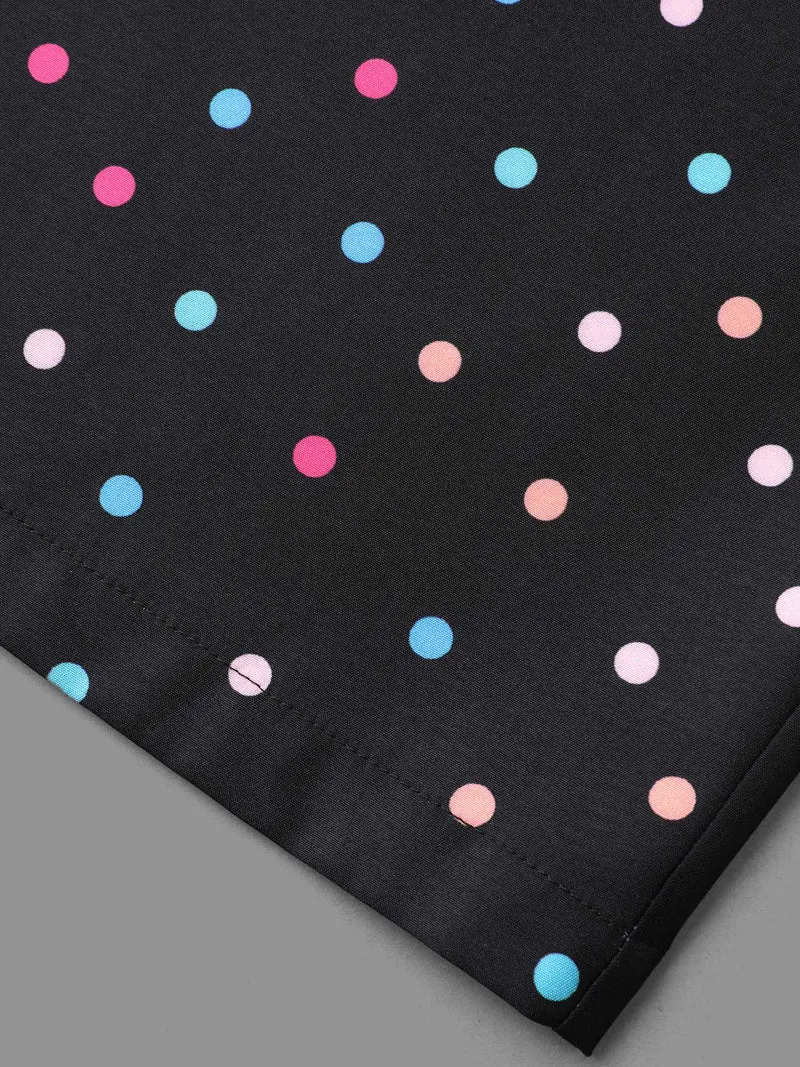 Colored Polka Dot Wide Leg Pants