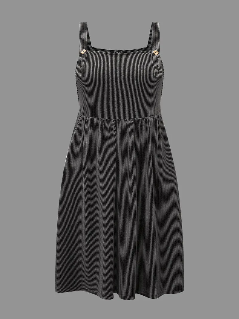 Texture Square Neck Midi Dress