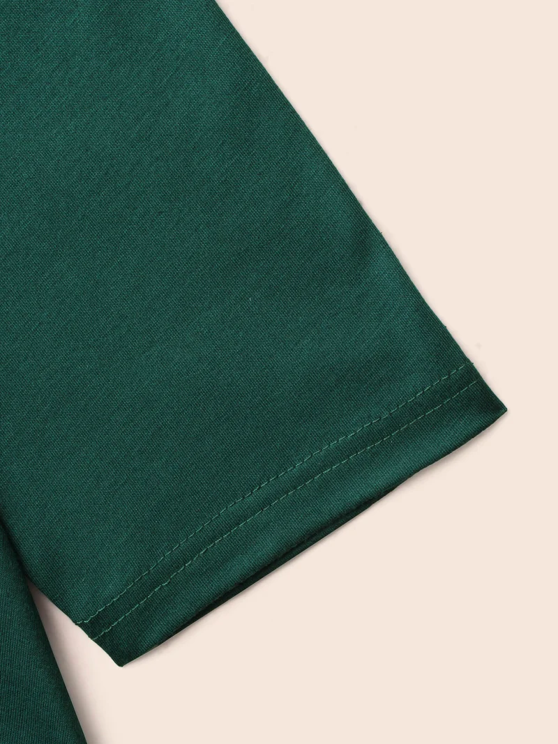 Solid Crew Neck Medium Stretch T-shirt