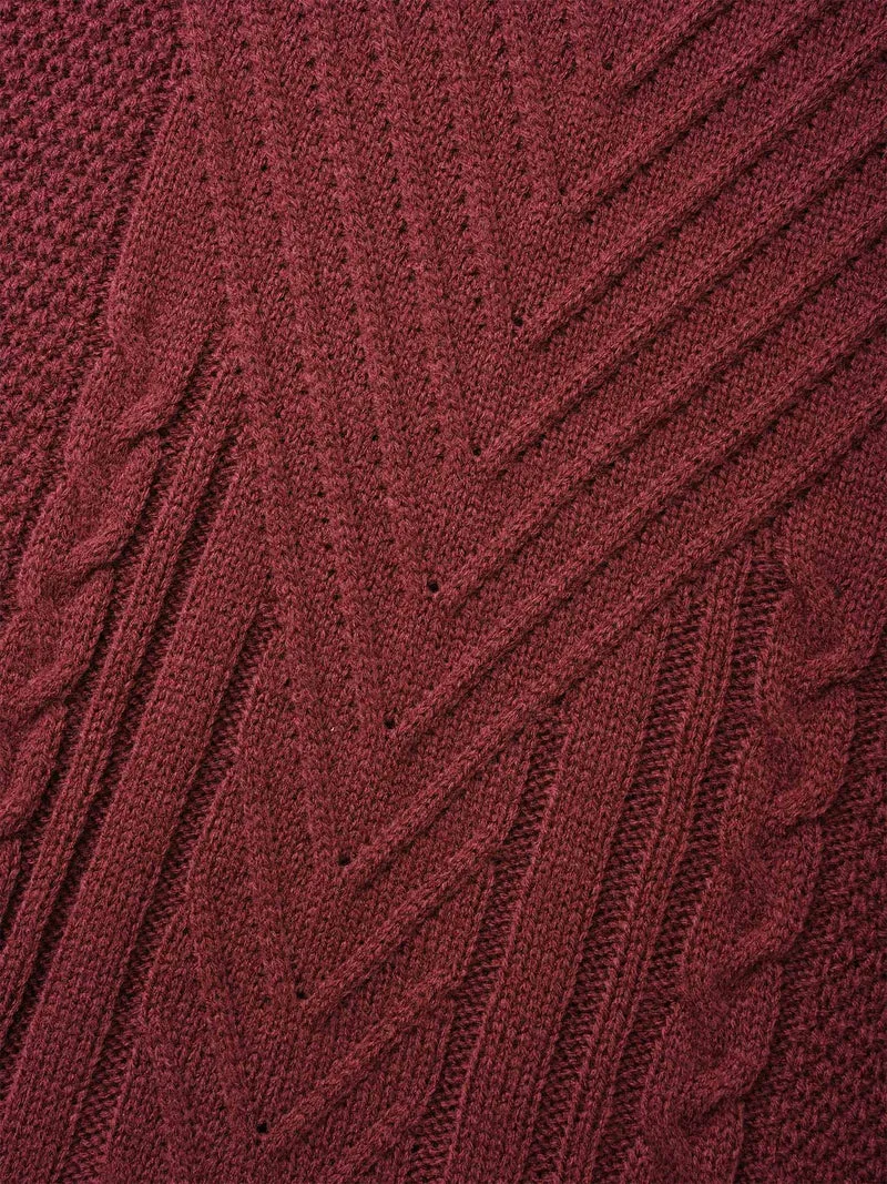 Texture Cable Knit Raglan Sleeve Pullover