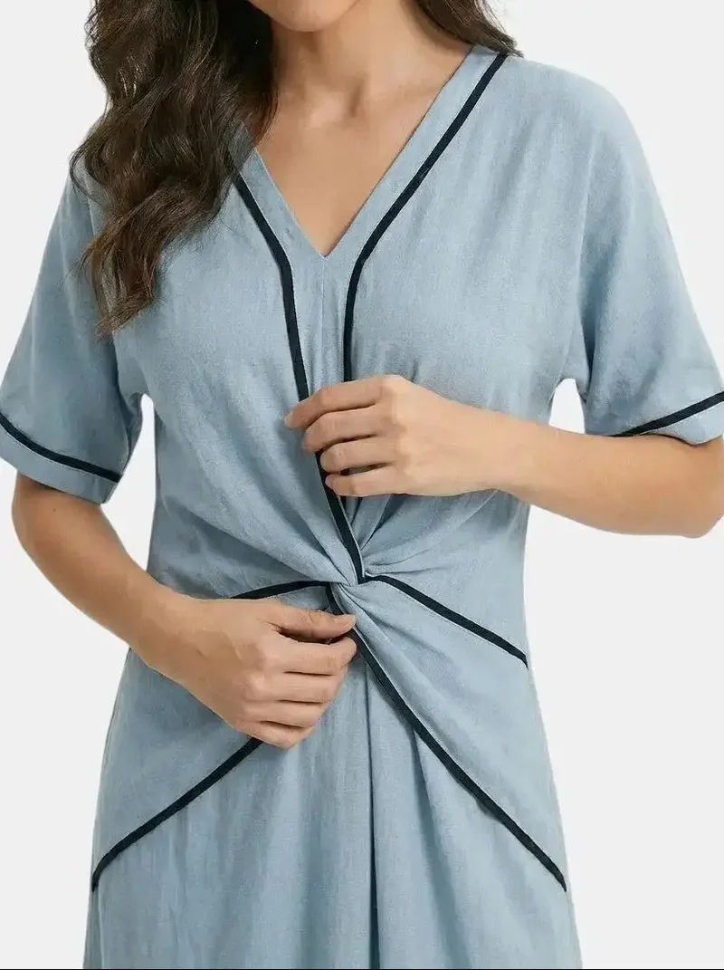 Women's Lightweight Striped Maxi Dress | Elegant Summer Style with Comfortable Fit