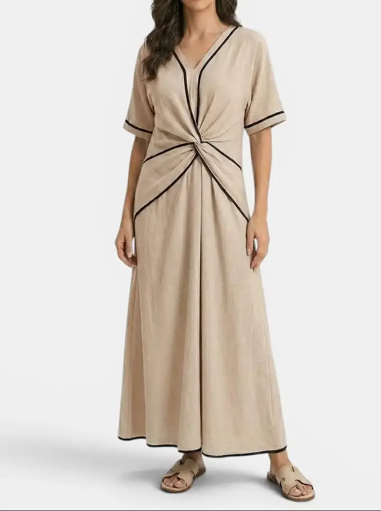 Women's Lightweight Striped Maxi Dress | Elegant Summer Style with Comfortable Fit