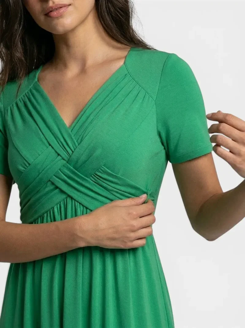 Women's Soft A-Line Midi Dress | Elegant Tummy Control Cocktail Wear