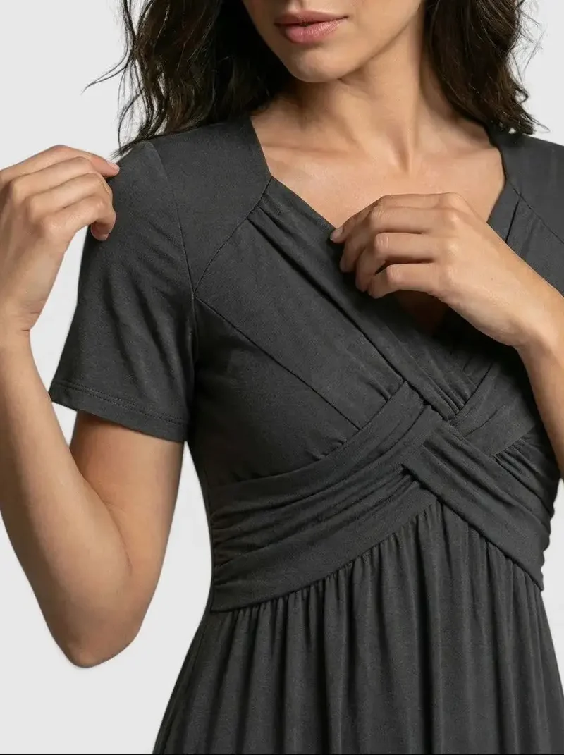 Women's Soft A-Line Midi Dress | Elegant Tummy Control Cocktail Wear