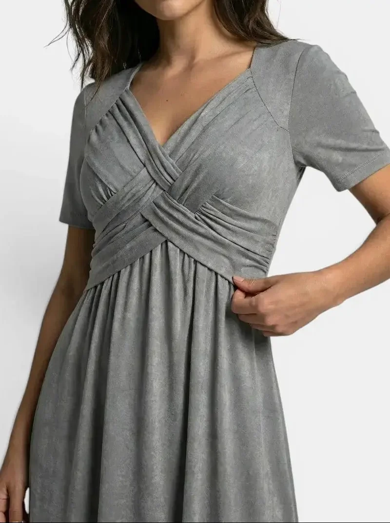 Women's Soft A-Line Midi Dress | Elegant Tummy Control Cocktail Wear