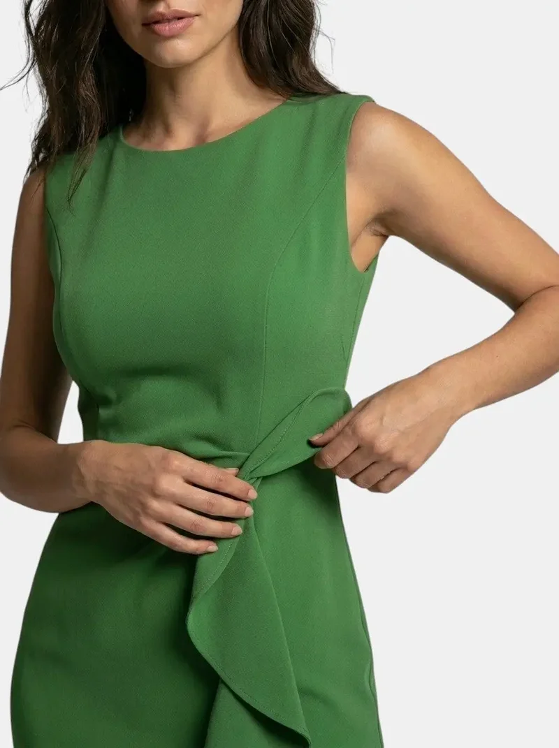 Women's Elegant Asymmetric Midi Dress | Sleek Sleeveless Cocktail Gown for Special Occasions