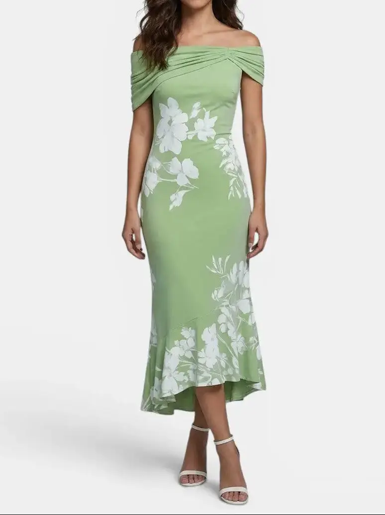 Women's Unique Print Midi Dress | Elegant Soft Breathable Summer Dress
