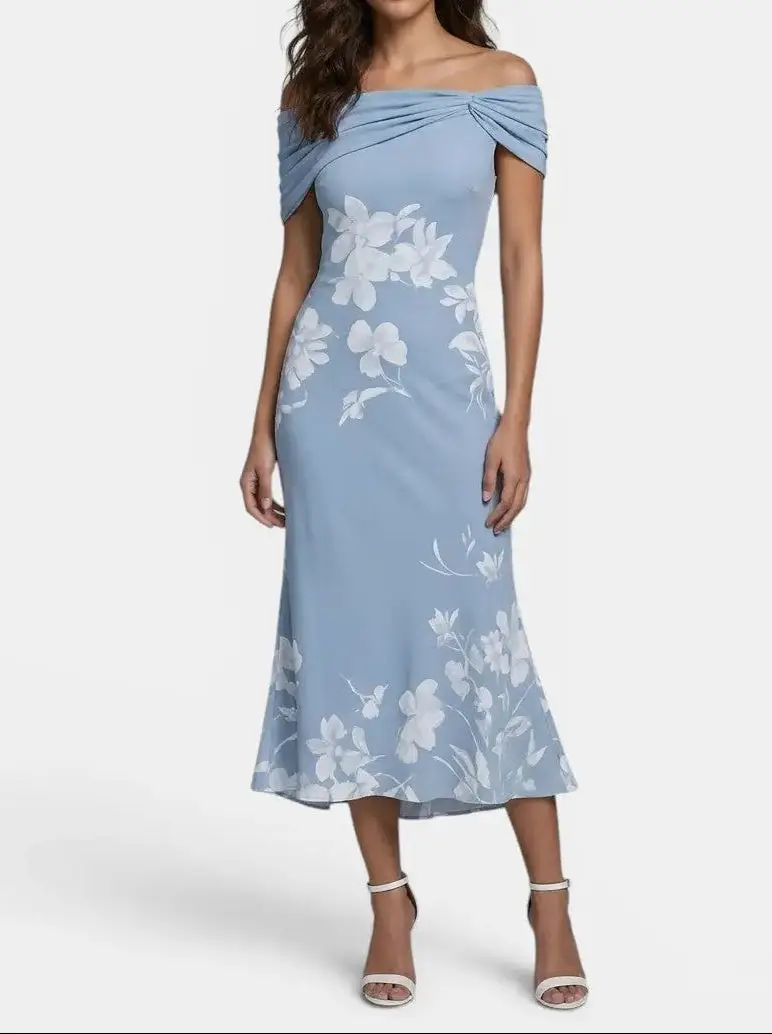 Women's Unique Print Midi Dress | Elegant Soft Breathable Summer Dress