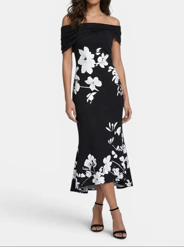 Women's Unique Print Midi Dress | Elegant Soft Breathable Summer Dress