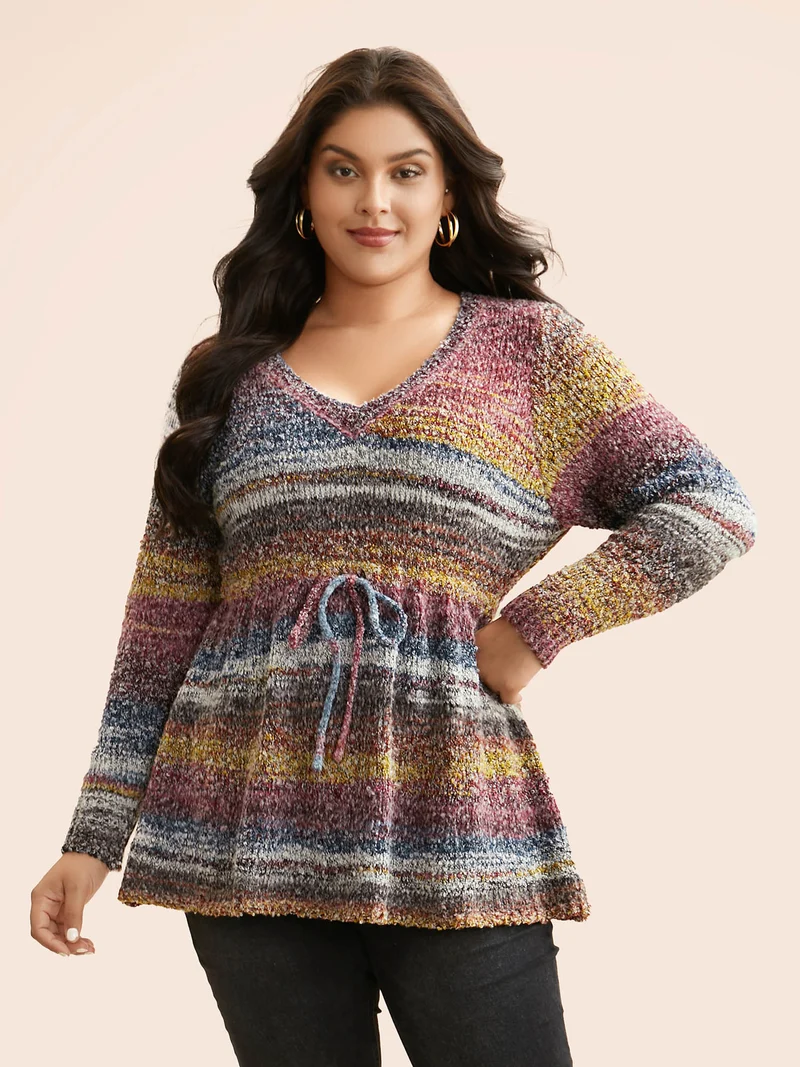 Ombre Heather Tie Knot Pullover