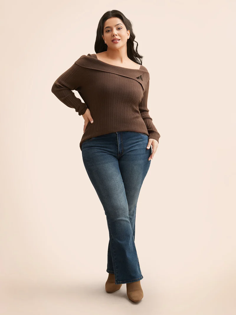 Supersoft Essentials Asymmetrical Neck Slim Fit Pullover