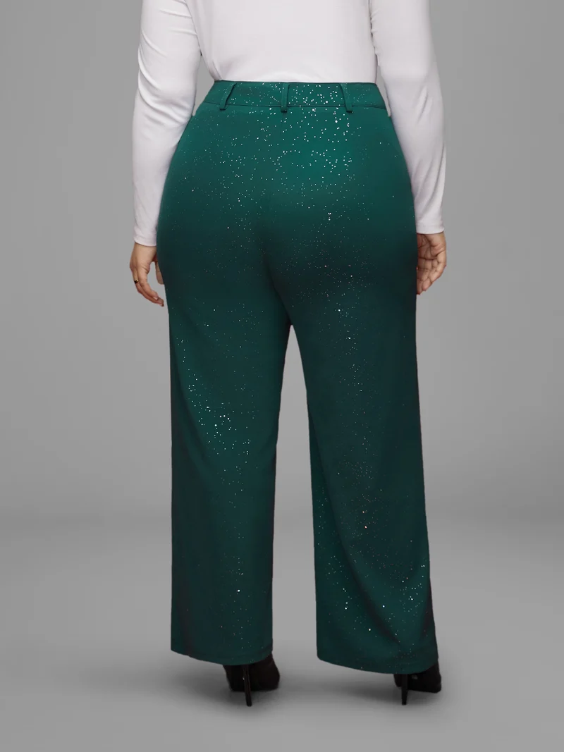 Sparkle Knit Wide-Leg Pants