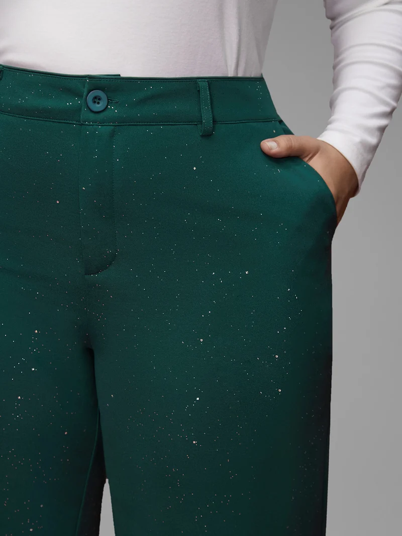 Sparkle Knit Wide-Leg Pants