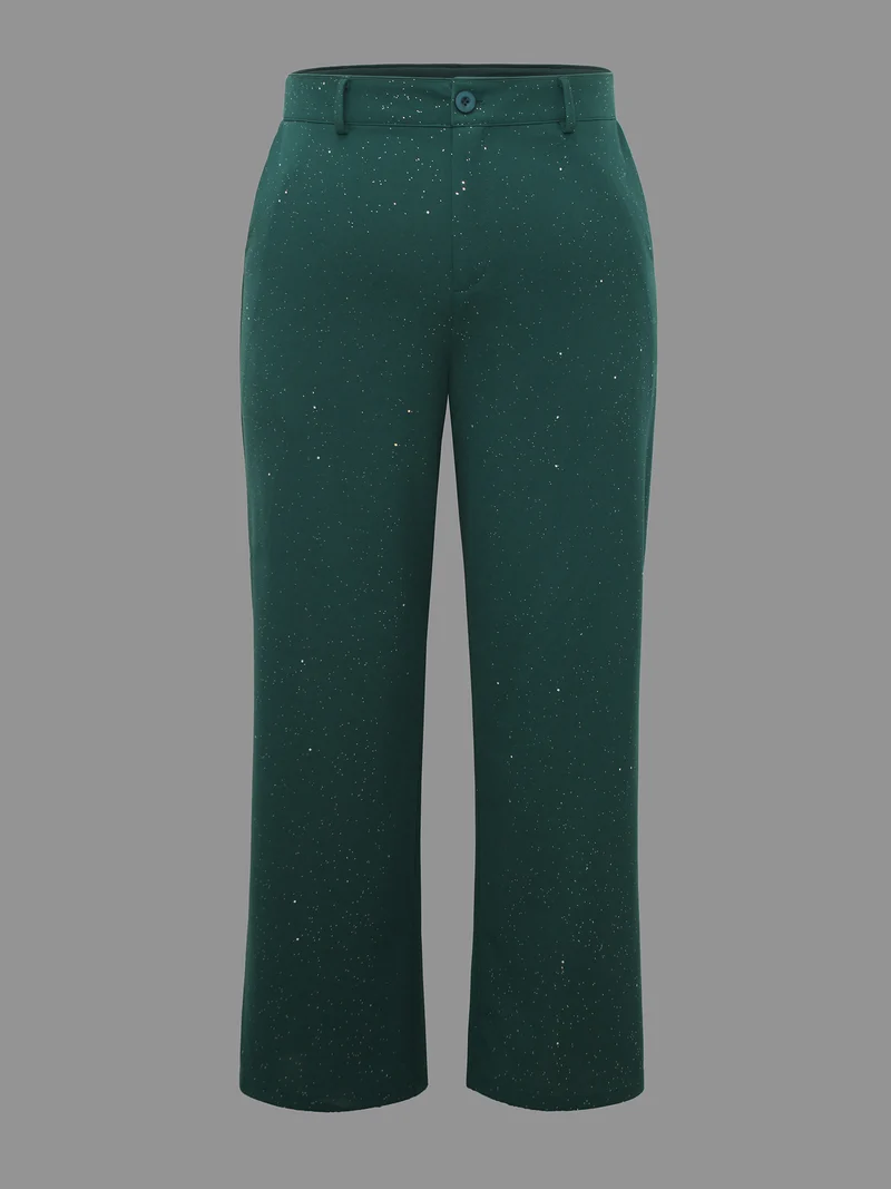 Sparkle Knit Wide-Leg Pants