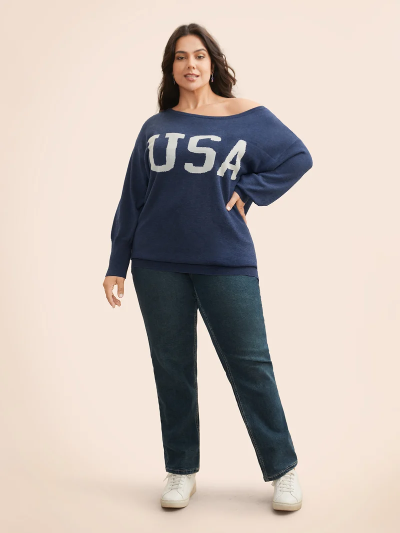 Supersoft Essentials USA Boat Neck Pullover