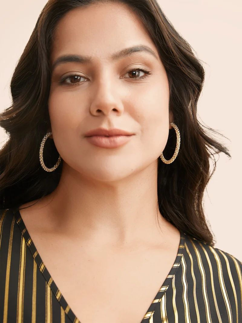 Rhinestone Hoop Earrings