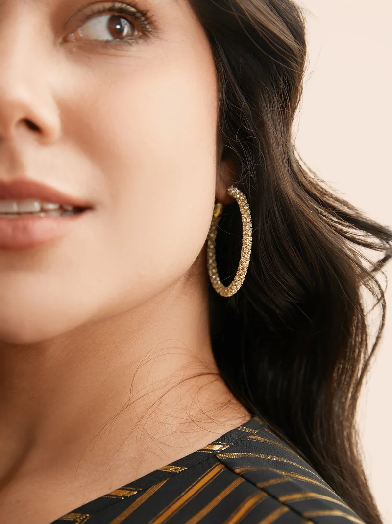 Rhinestone Hoop Earrings