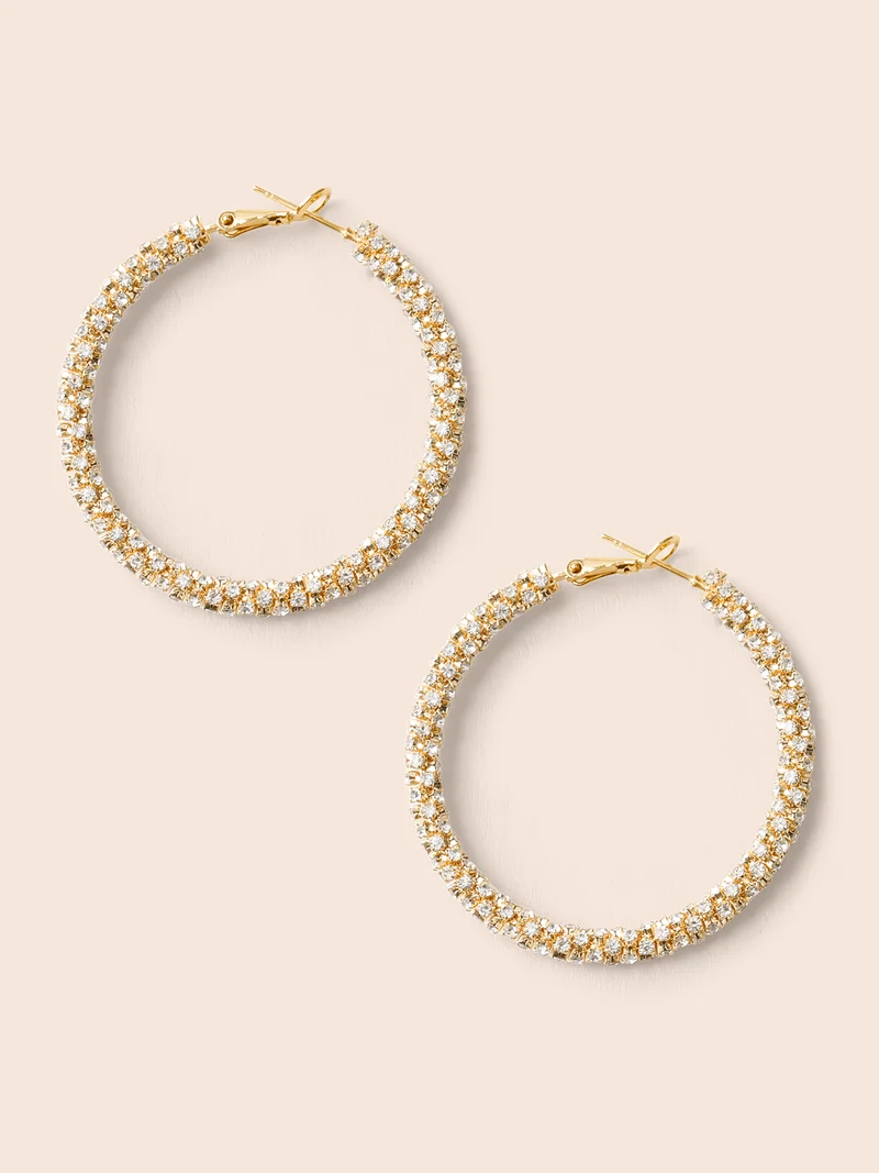 Rhinestone Hoop Earrings