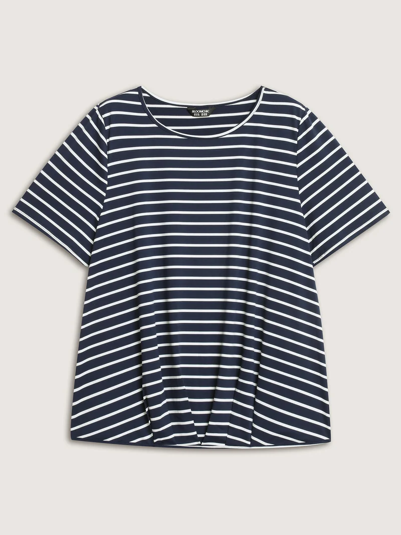 Striped Relaxed Fit Round Neck T-Shirt