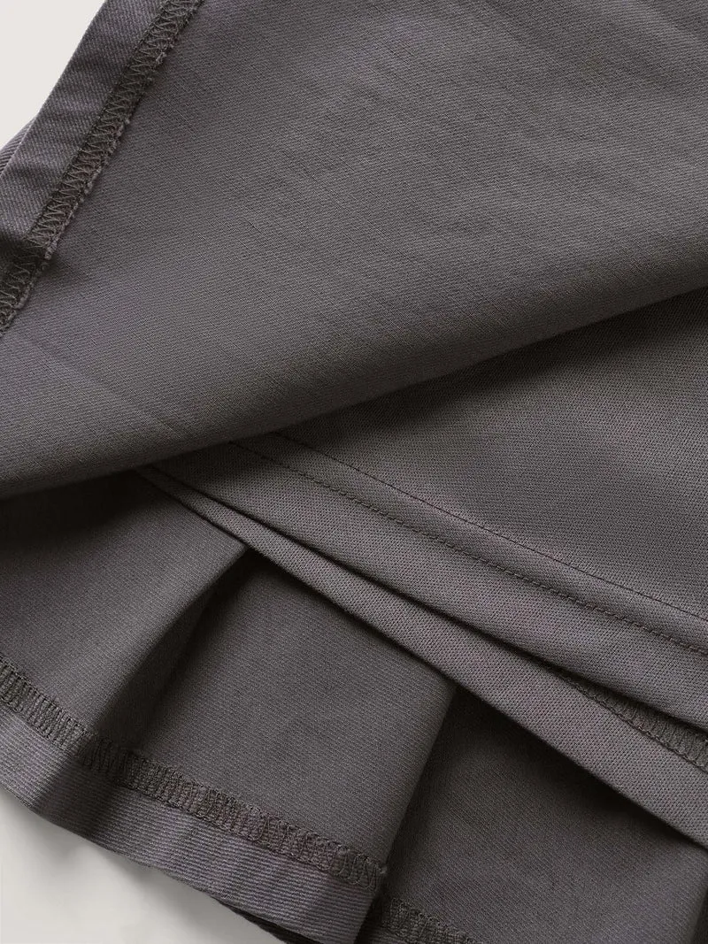 Pleated Solid Mini Skirt