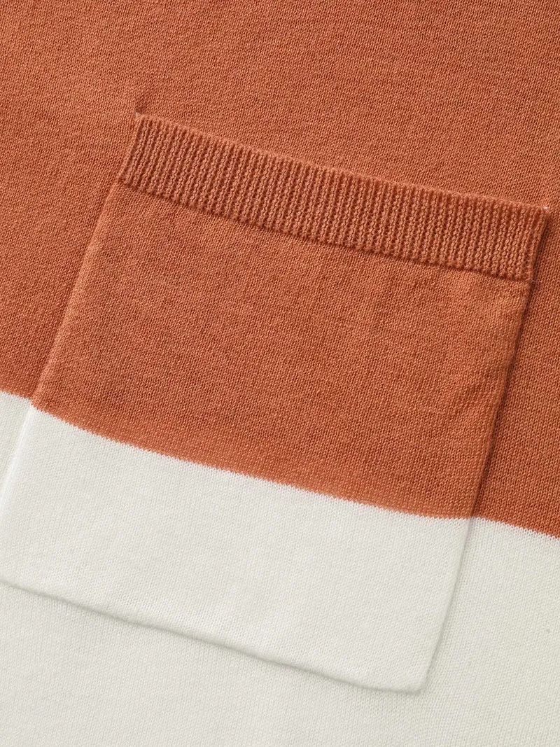 Supersoft Color Block Front-Open Lightweight Cardigan