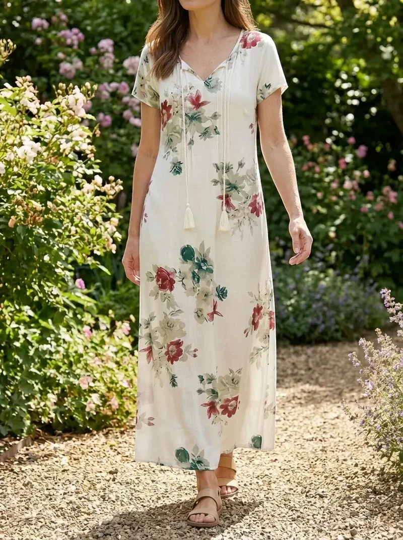 Women's Light Airy Fabric Maxi Dress | Flattering Bohemian Summer Dress