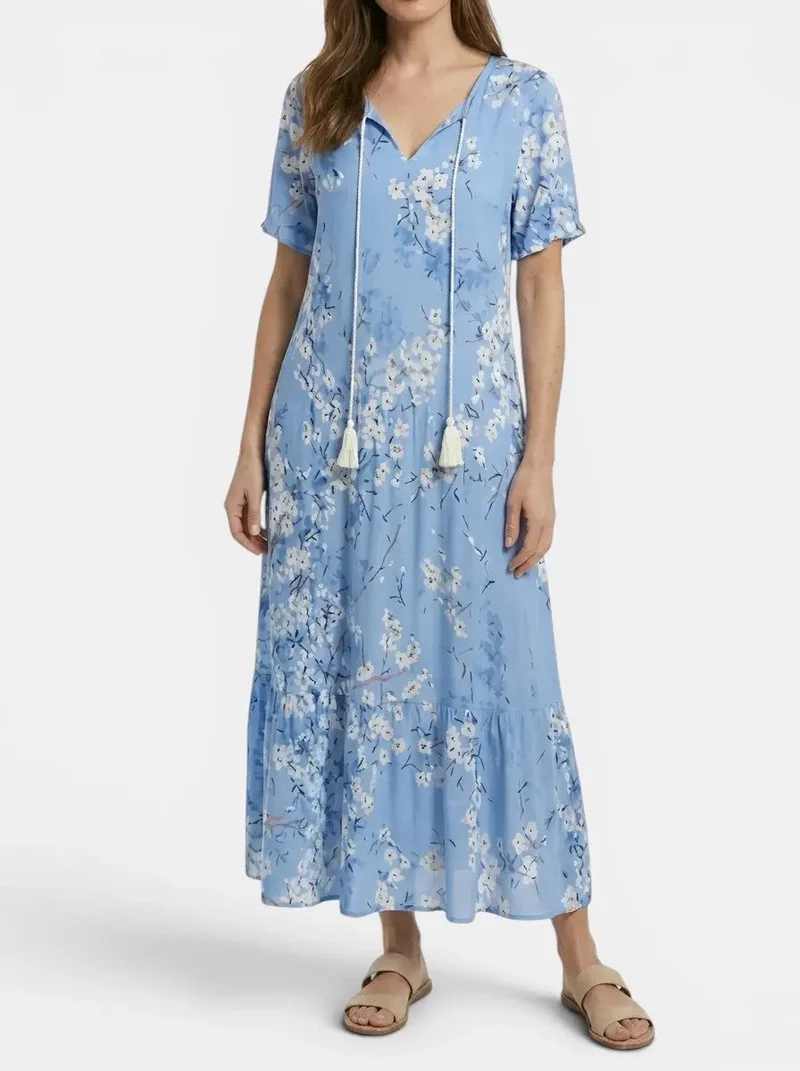 Women's Light Airy Fabric Maxi Dress | Flattering Bohemian Summer Dress