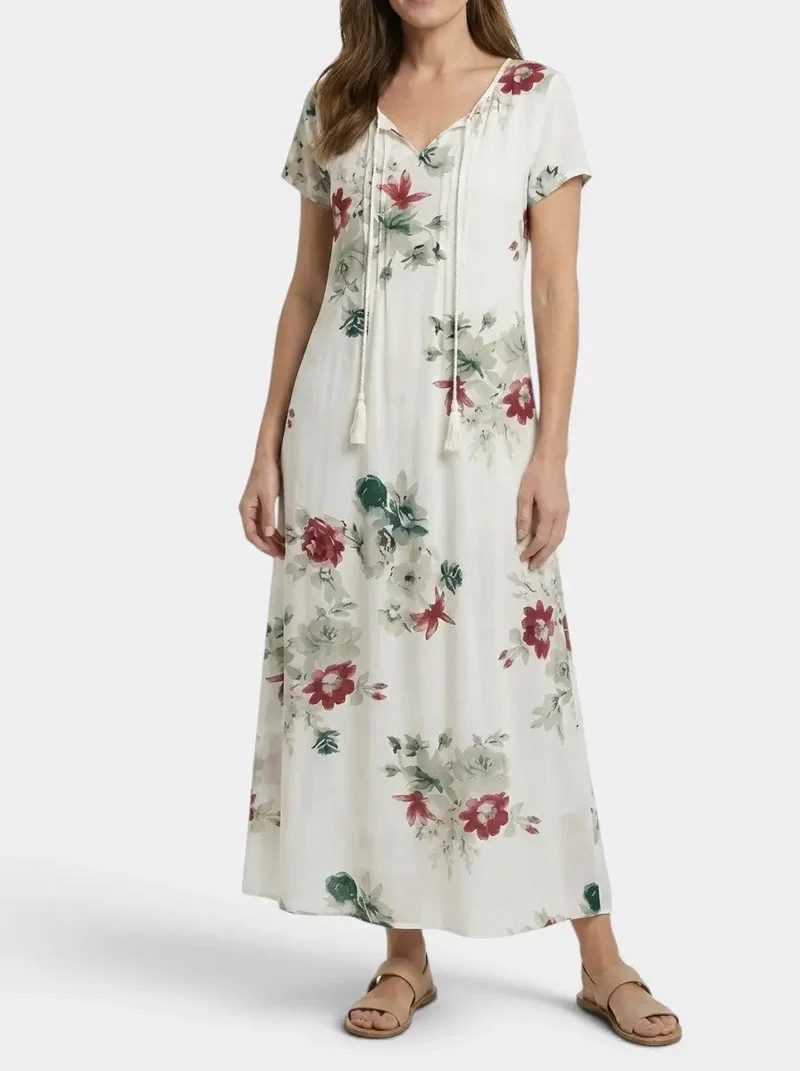 Women's Light Airy Fabric Maxi Dress | Flattering Bohemian Summer Dress