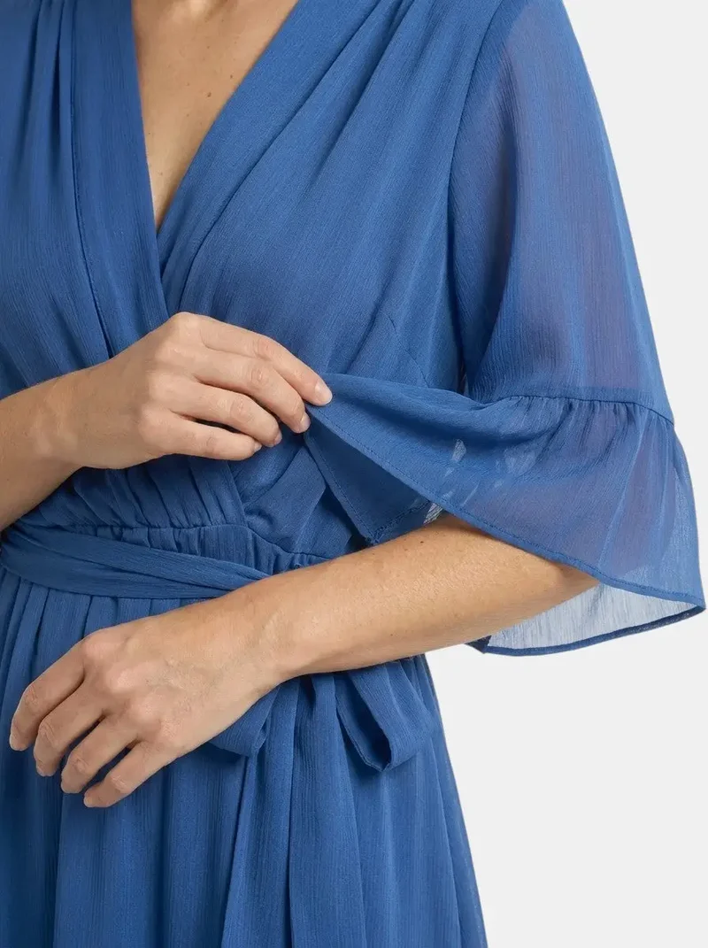 Women's Soft Fabric V-Neck Dress | Elegant Flattering Evening Gown