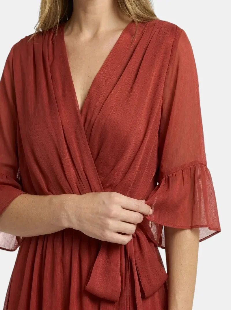 Women's Soft Fabric V-Neck Dress | Elegant Flattering Evening Gown