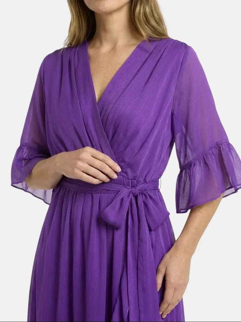 Women's Soft Fabric V-Neck Dress | Elegant Flattering Evening Gown