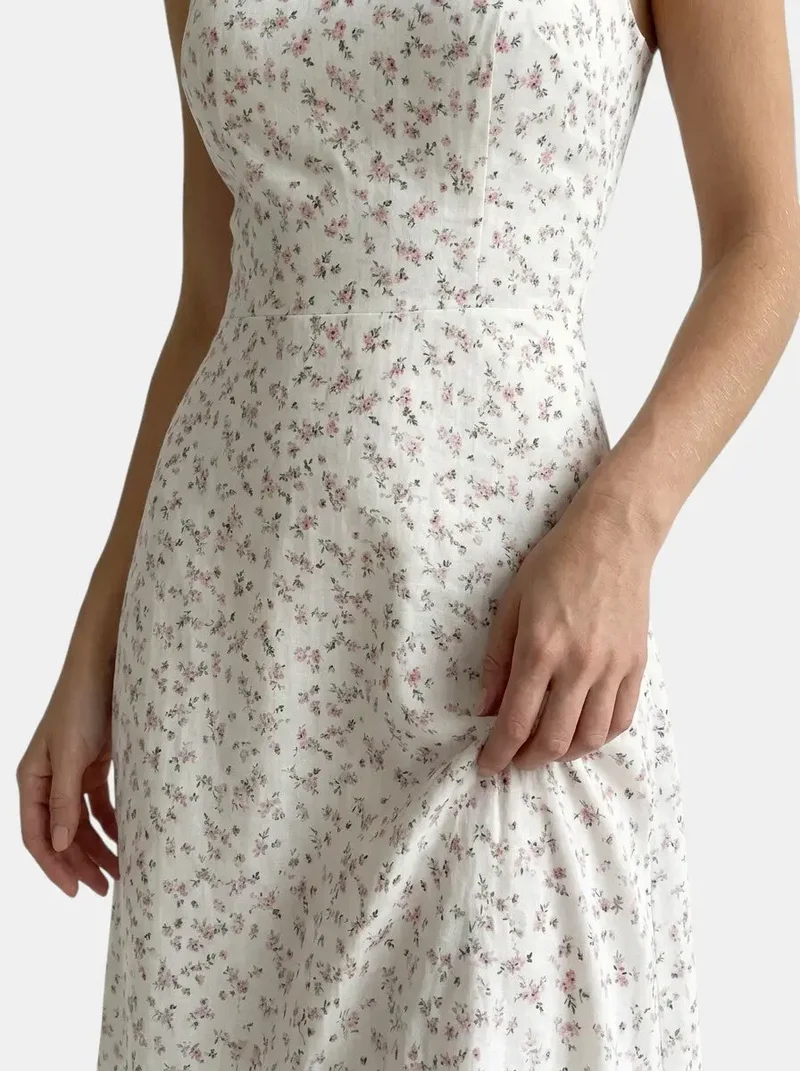 Women's Elegant Fabric Midi Evening Dress | Flattering Ruffle Design