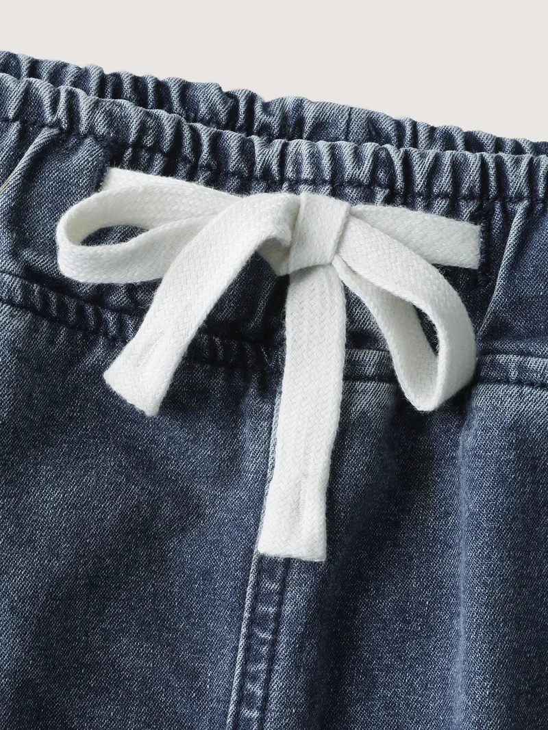 Elastic Band A-Line Denim Skirt