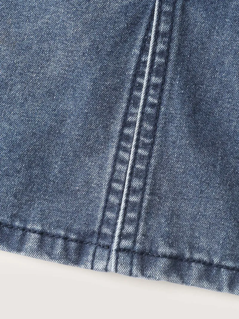 Elastic Band A-Line Denim Skirt