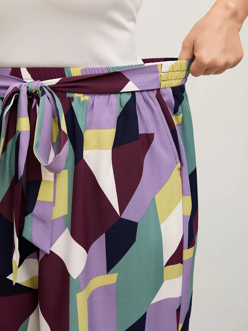 Colorful Geometry Waist-Tie Pants