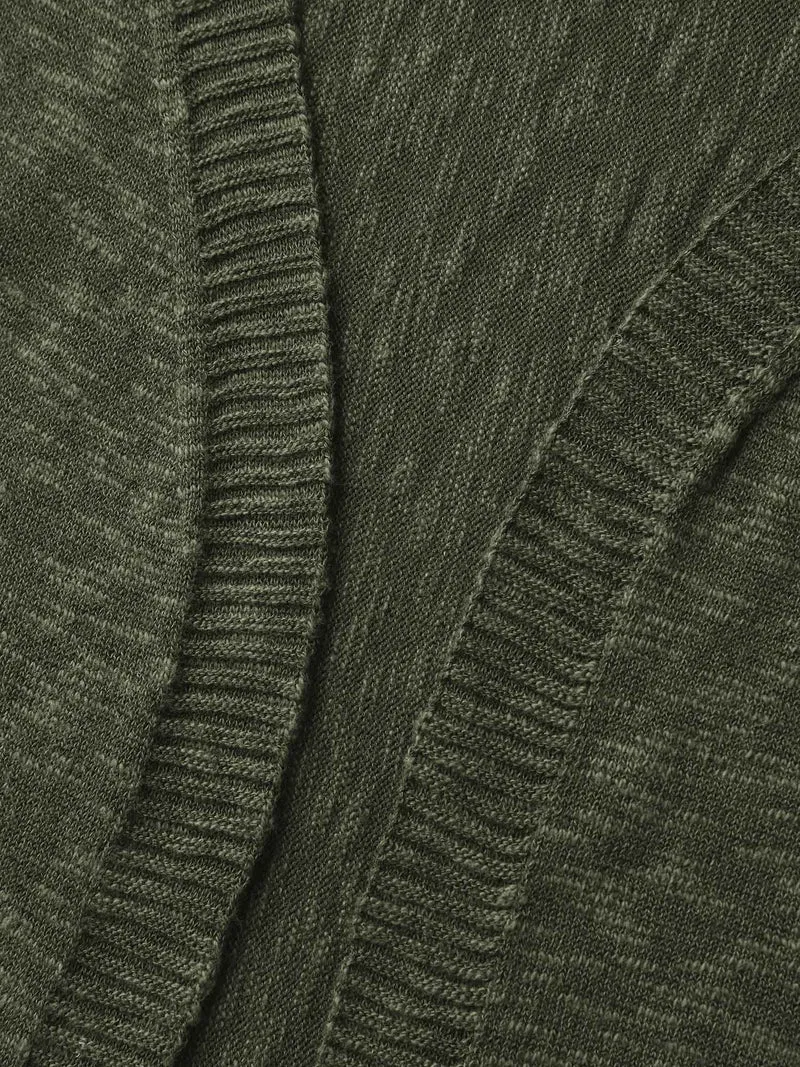 Curvy Hem Solid Open-Front Lightweight Cardigan