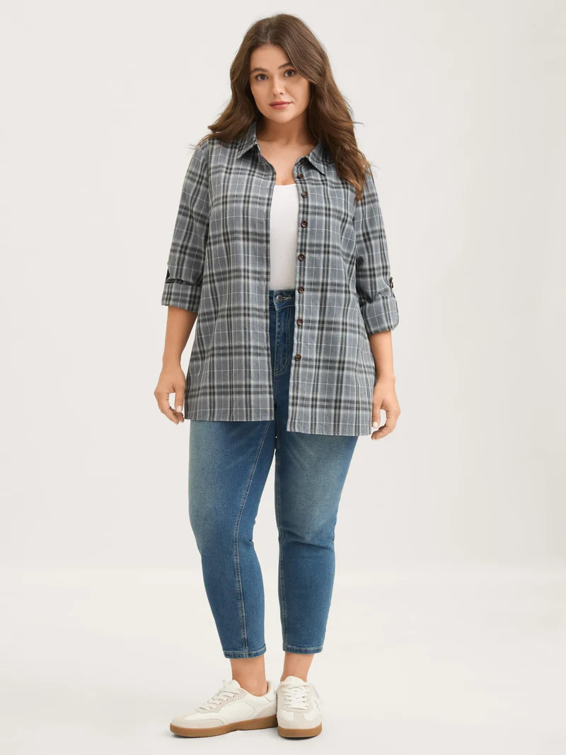 Plaid Print Button Down Shirt